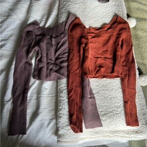Rust and Mauve Knit Tops